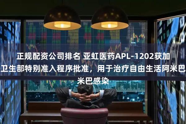 正规配资公司排名 亚虹医药APL-1202获加拿大卫生部特别准入程序批准，用于治疗自由生活阿米巴感染